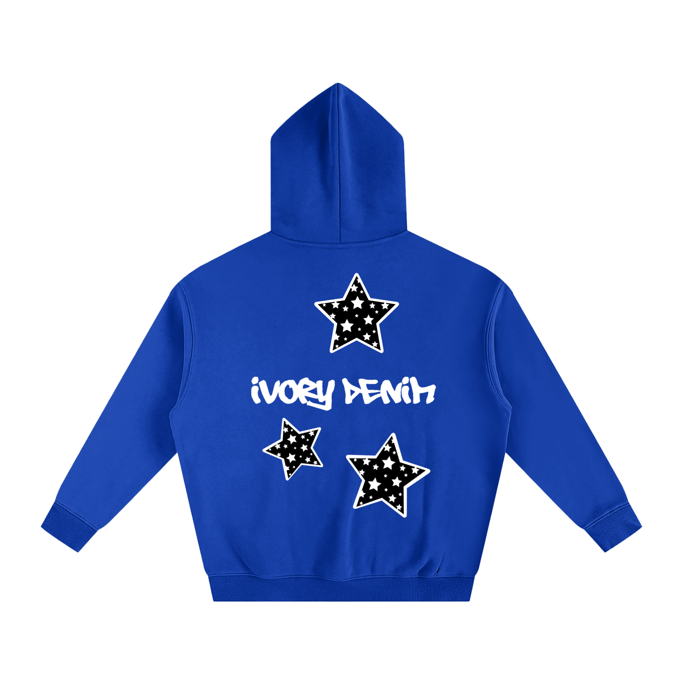 IVORY DENIM STAR HOODIE